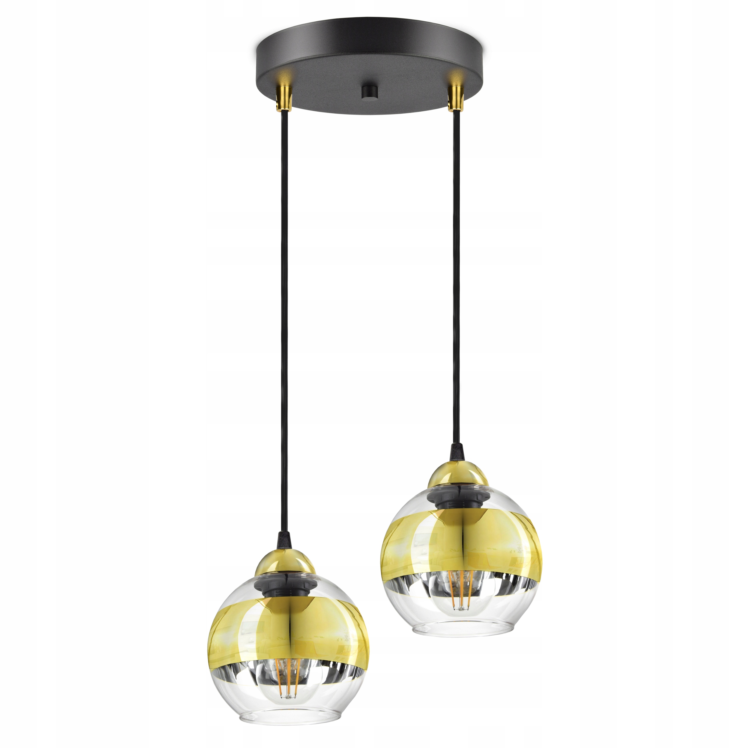 Stropní Svítidlo Lustr Černá Zlatá Glass EZ2 Led