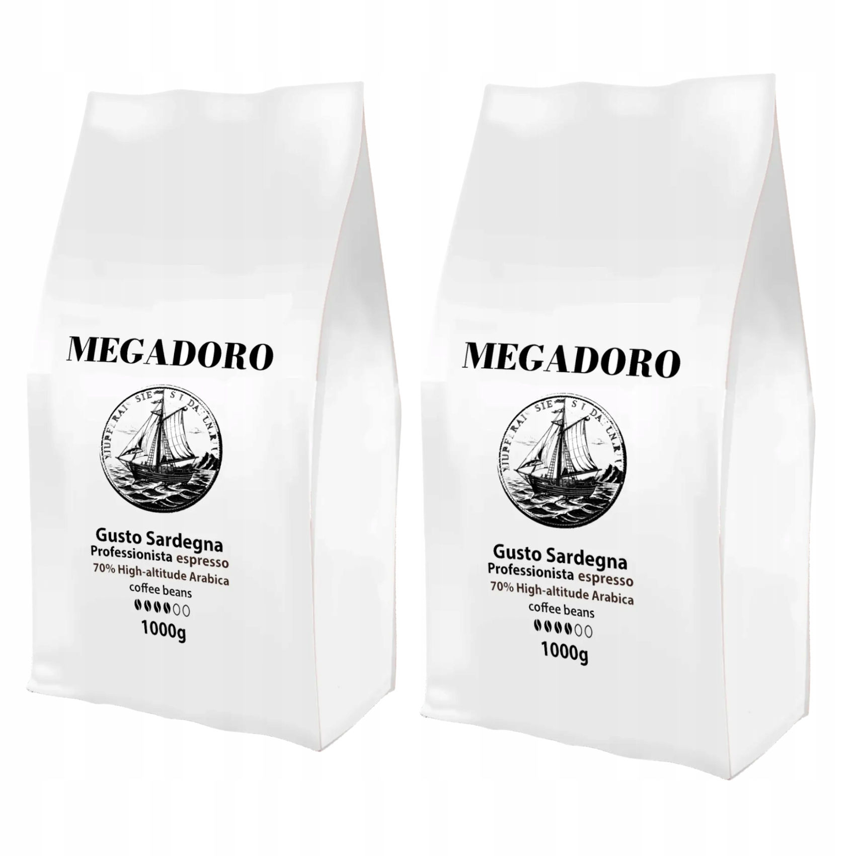 Levně Káva zrnková 2 kg Megadoro Gusto Sardegna Čerstvě pražená Arabica a Robusta