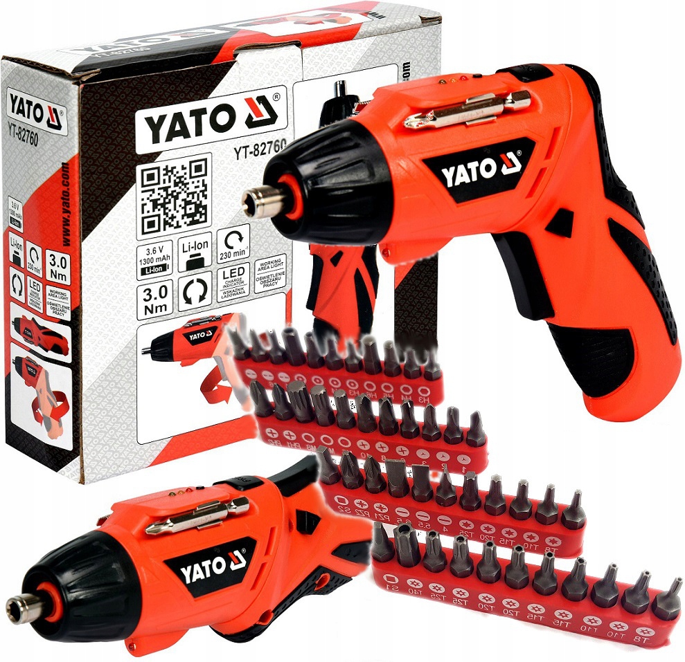 

Yato Wkrętarka Aku Mini+ Bity 1/4 Torx Hex Ph 44EL