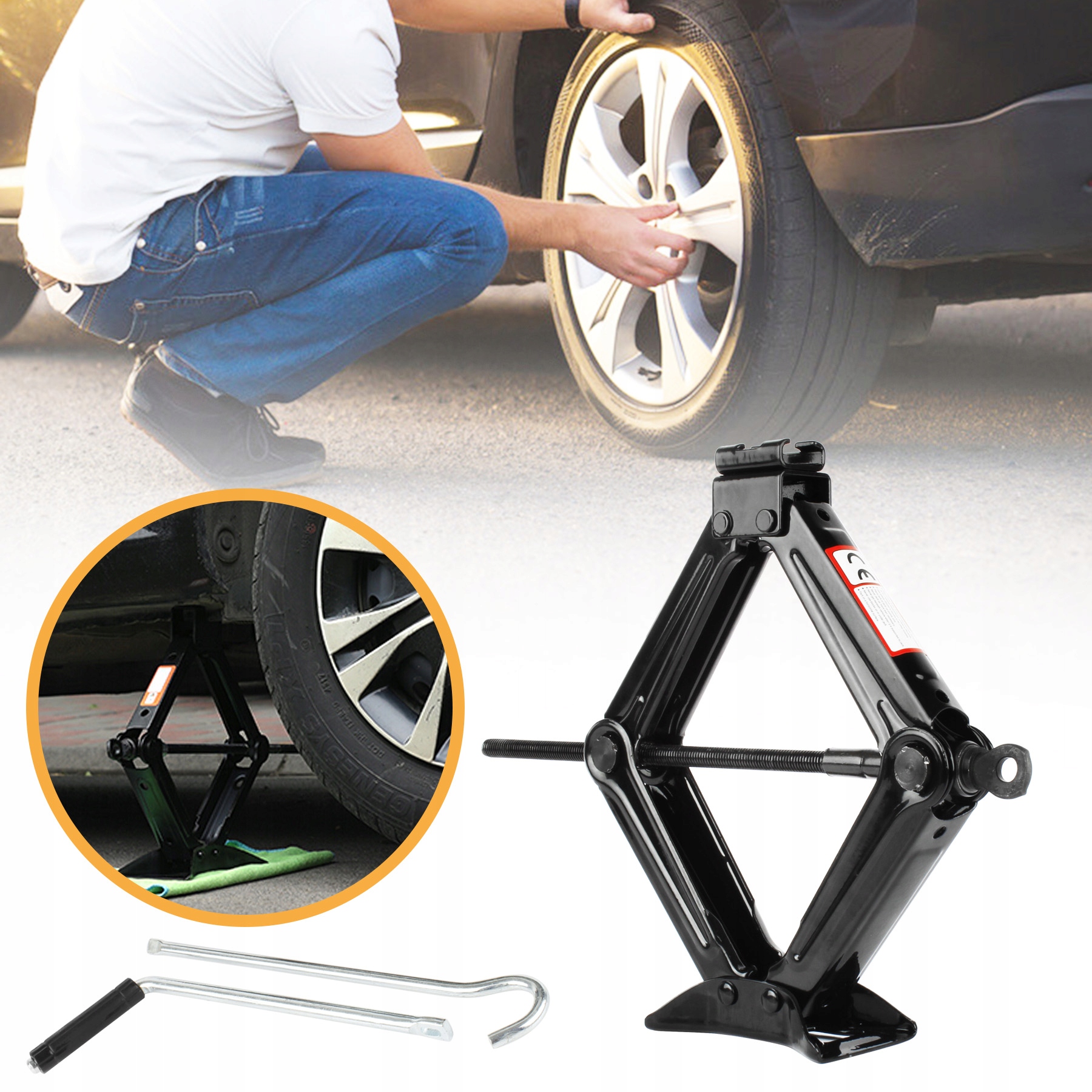 PODNOŚNIK TRAPEZOWY SAMOCHODOWY LEWAREK 2T + KLUCZ EAN (GTIN) 5905101330443