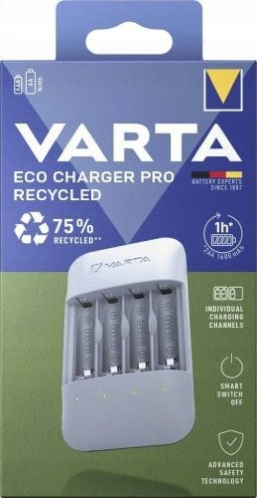 Nabíječka Varta Eco Charger Pro (bez baterií) 4 Porty Aa/aaa R3/R6