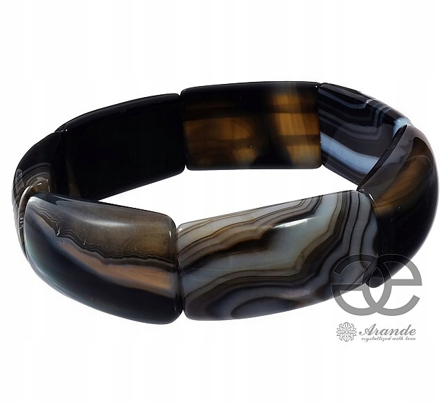 Sardonyx Černý Elegantní Náramek Příroda