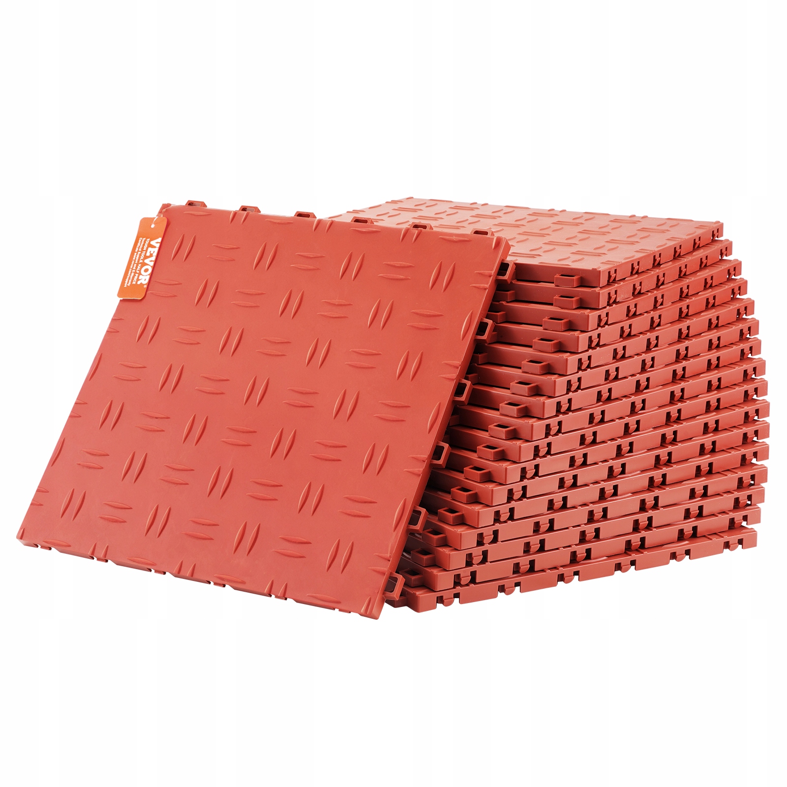 Sada 25 Prvkov Garážových Podláh Vevor 305X305X13 4 MM Červená Premium