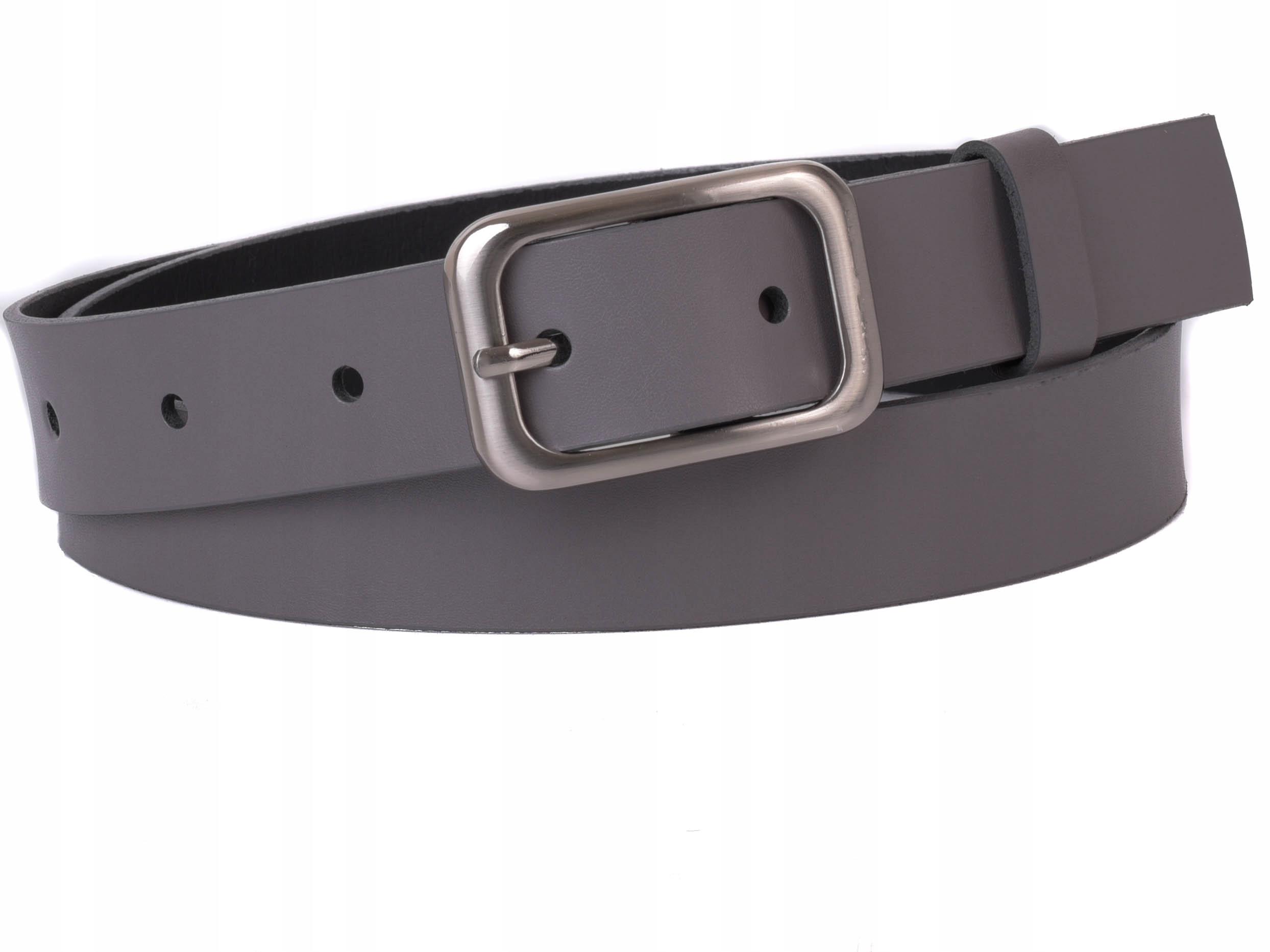 

Damski Skórzany pasek 3cm Szary |105obw