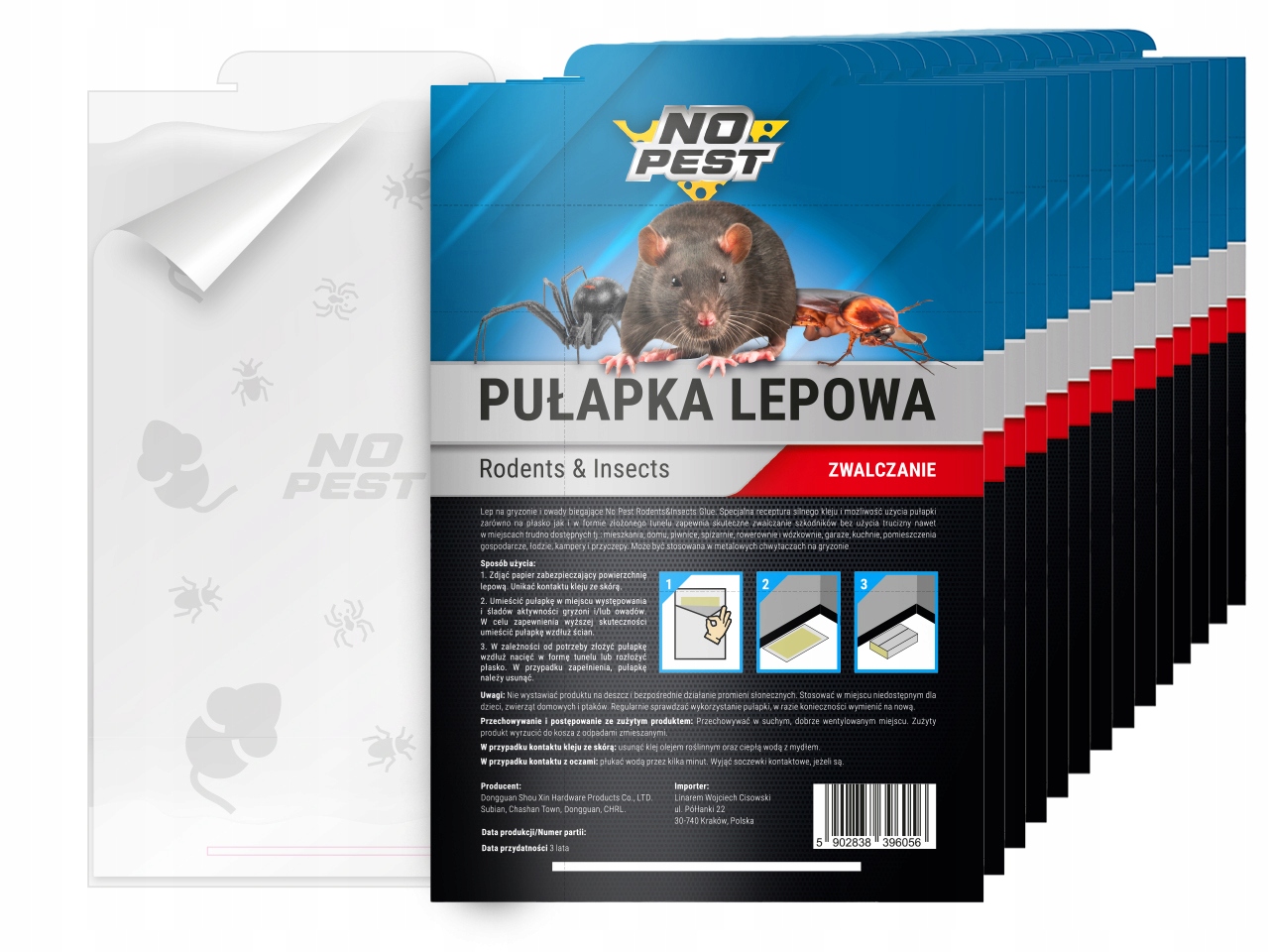 15x PUŁAPKA KLEJOWA LEP NA MYSZY INSEKTY KARALUCHY BEZPIECZNA NO PEST