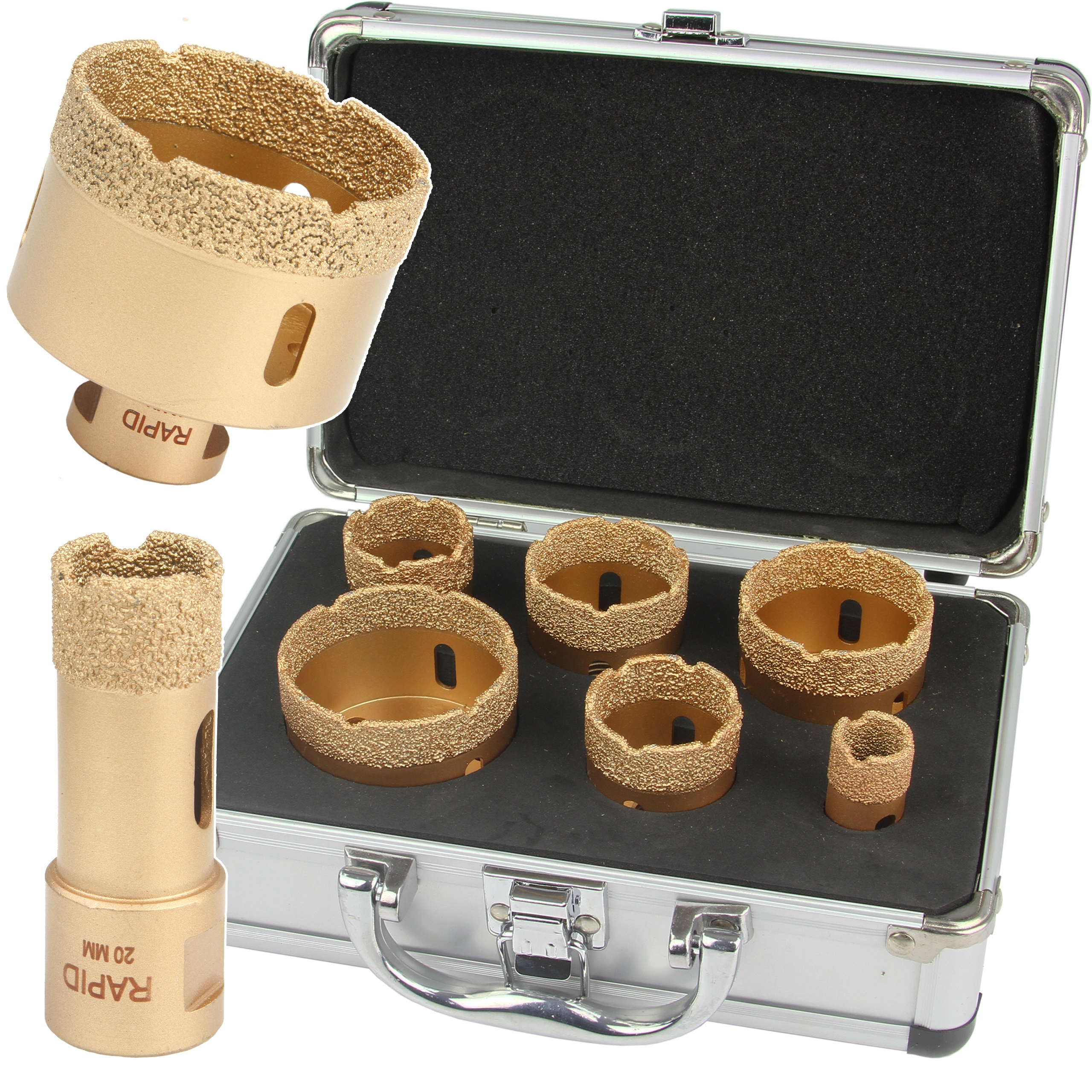 ZESTAW OTWORNIC DO GRANITU DIAMENTOWE 20-60MM