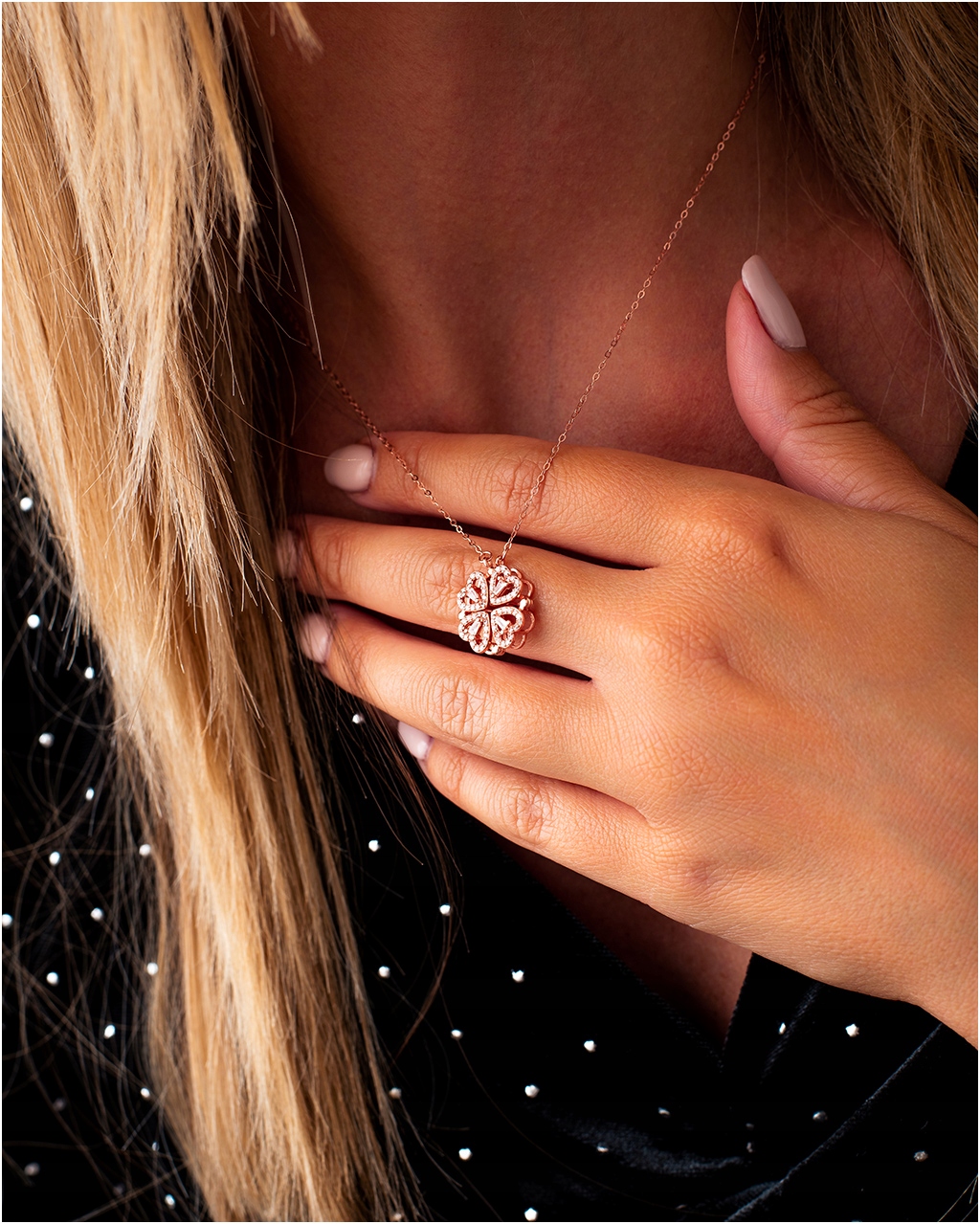 Naszyjnik srebrny damski 2w1 magnetyczny KONICZYNA SERCA srebro 925 Kod producenta Naszyjnik damski RL0146#RZ