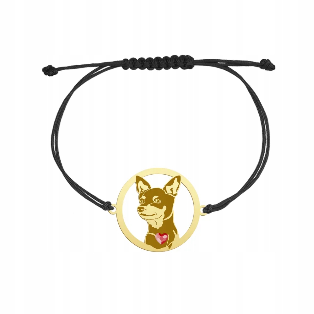 Zlatý náramek se psem Prager Rattler 925 Šperky Šňůra Gravírování Bonus
