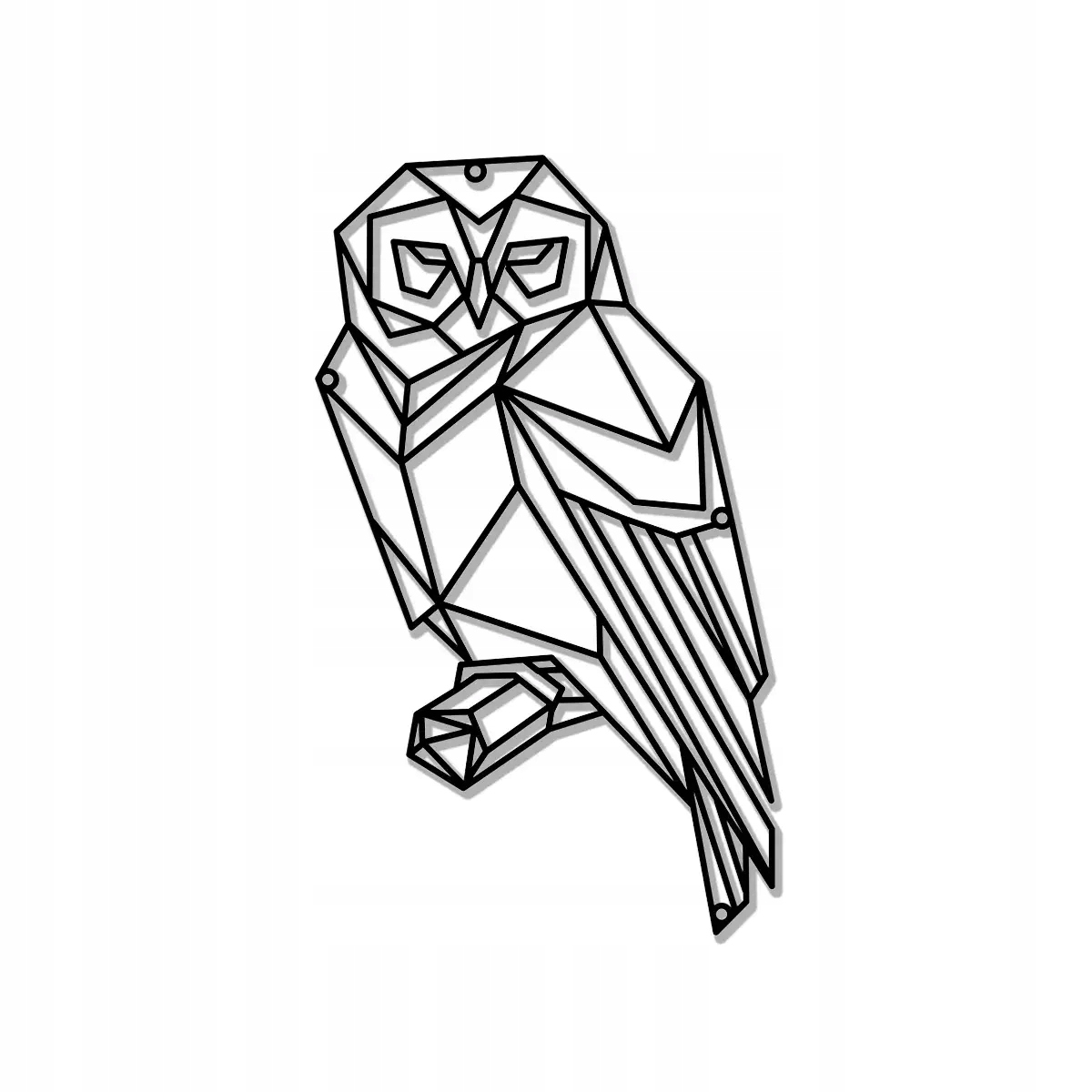 Kovový Oceľový Dekor Geometrický Obraz Sova