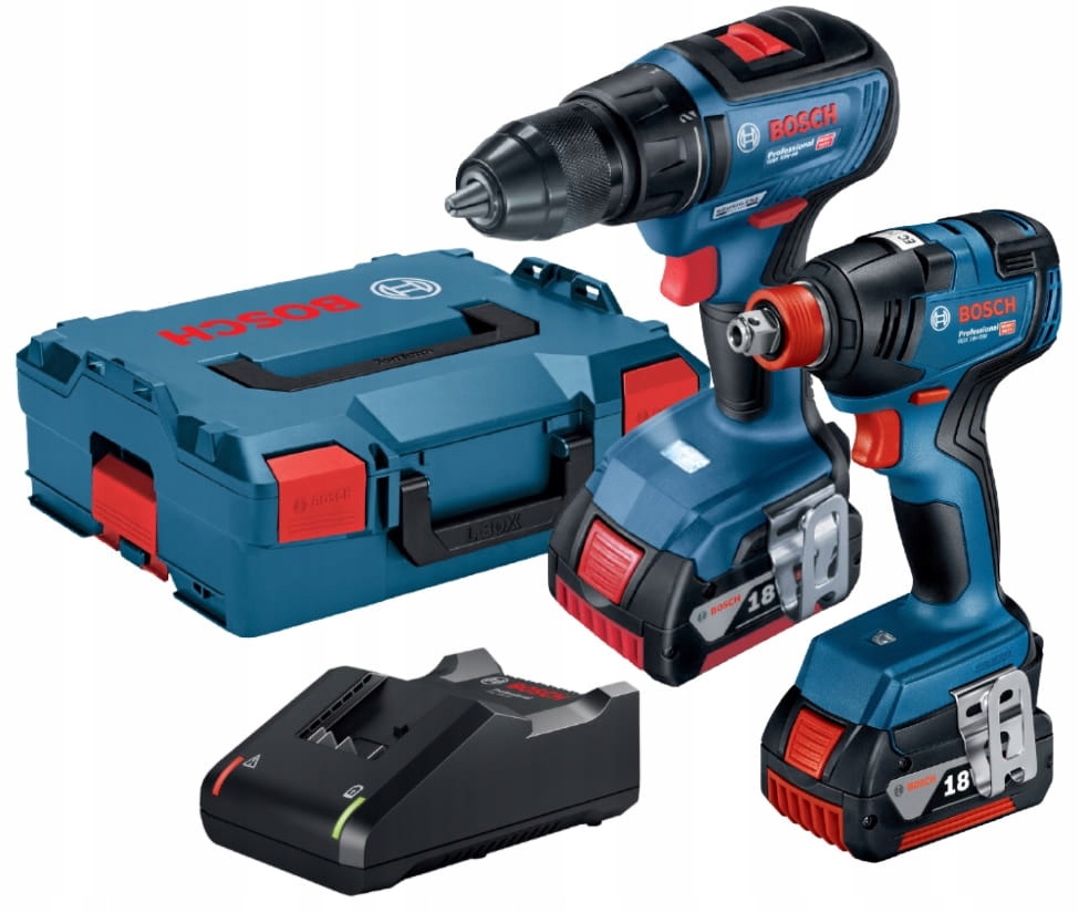 ZESTAW 18V WKRĘTARKA I KLUCZ UDAROWY 2x4 Ah BOSCH