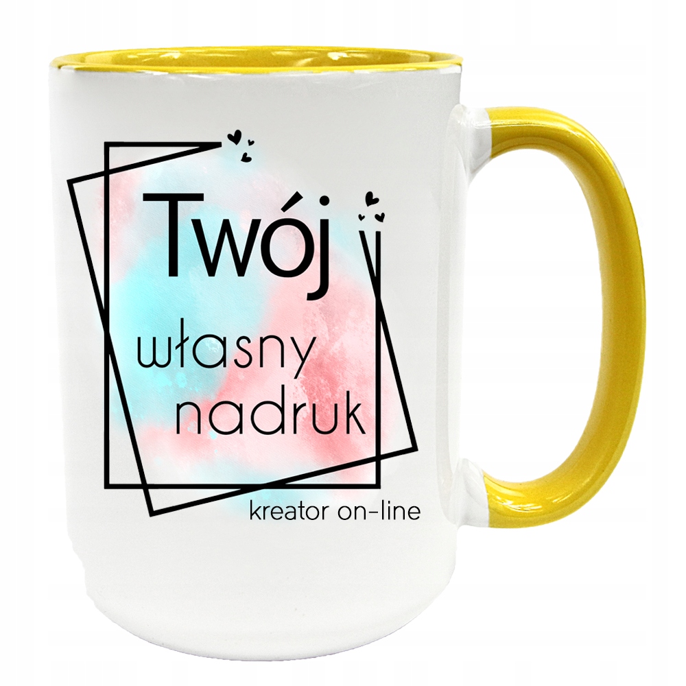 

Foto Kubek Duży Z Własnym Nadrukiem Zdjęciem Żółty