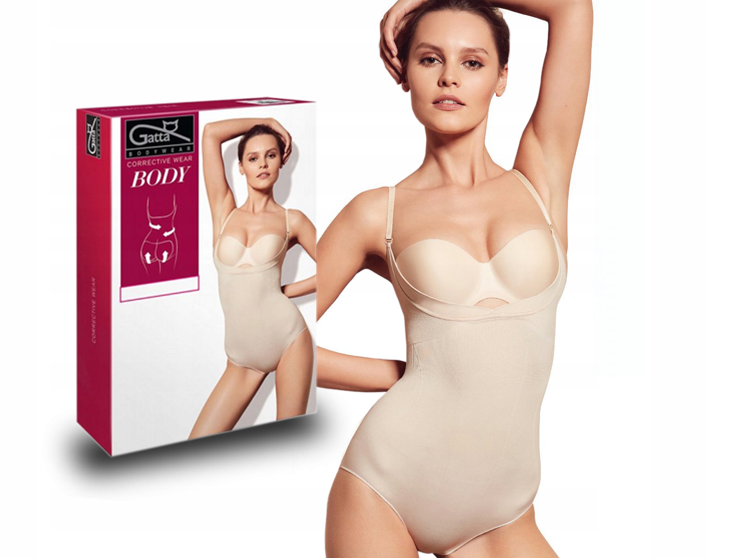 

Modelujące bezszwowe body Gatta, light nude, XXL