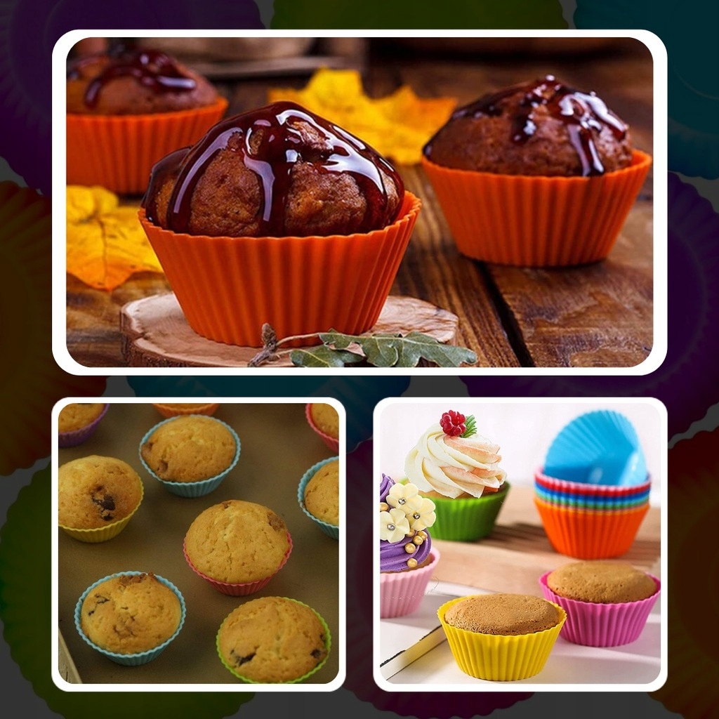 SILIKONOWE FOREMKI DO MUFFINEK BABECZEK FORMA DO PIECZENIA KPL 12 SZT Długość 7.5 cm