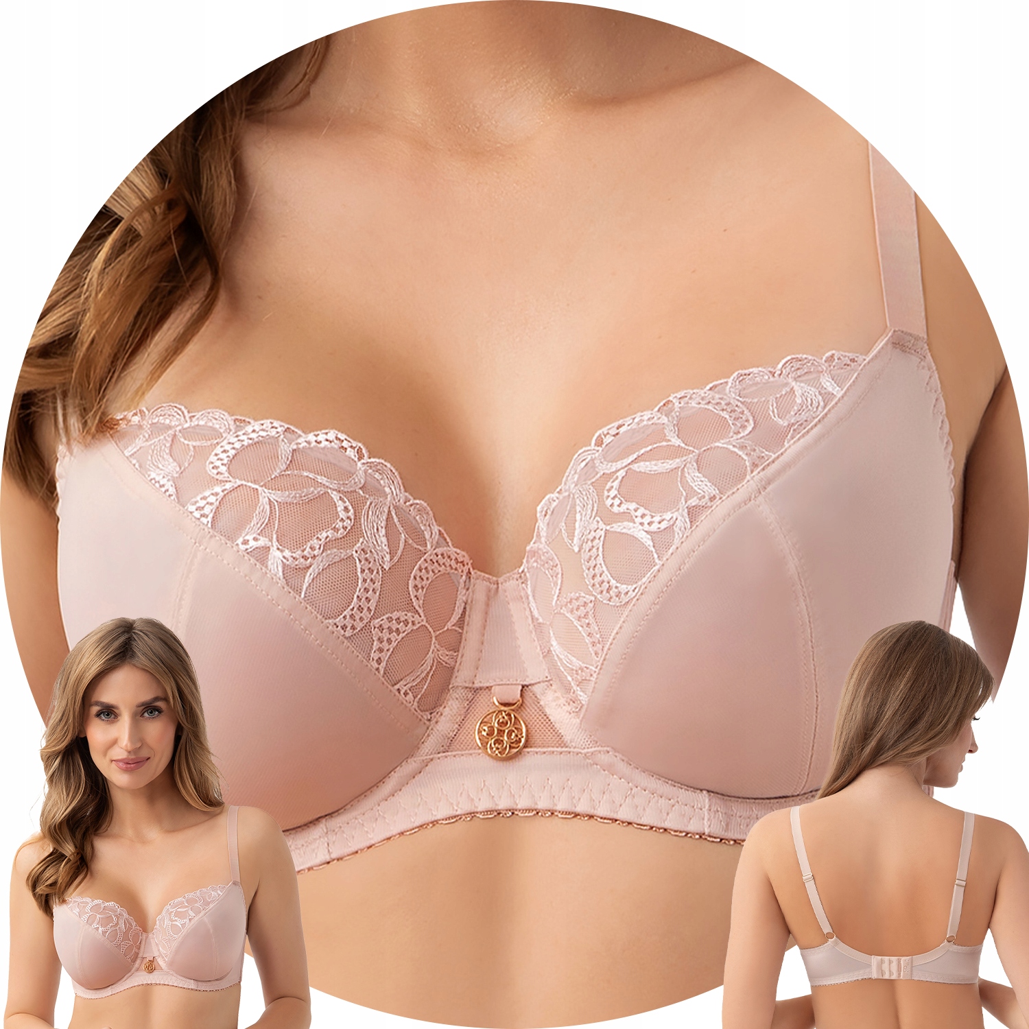 Gorsenia K934 Isla béžová výšivka tyl měkká podprsenka 75L Soft