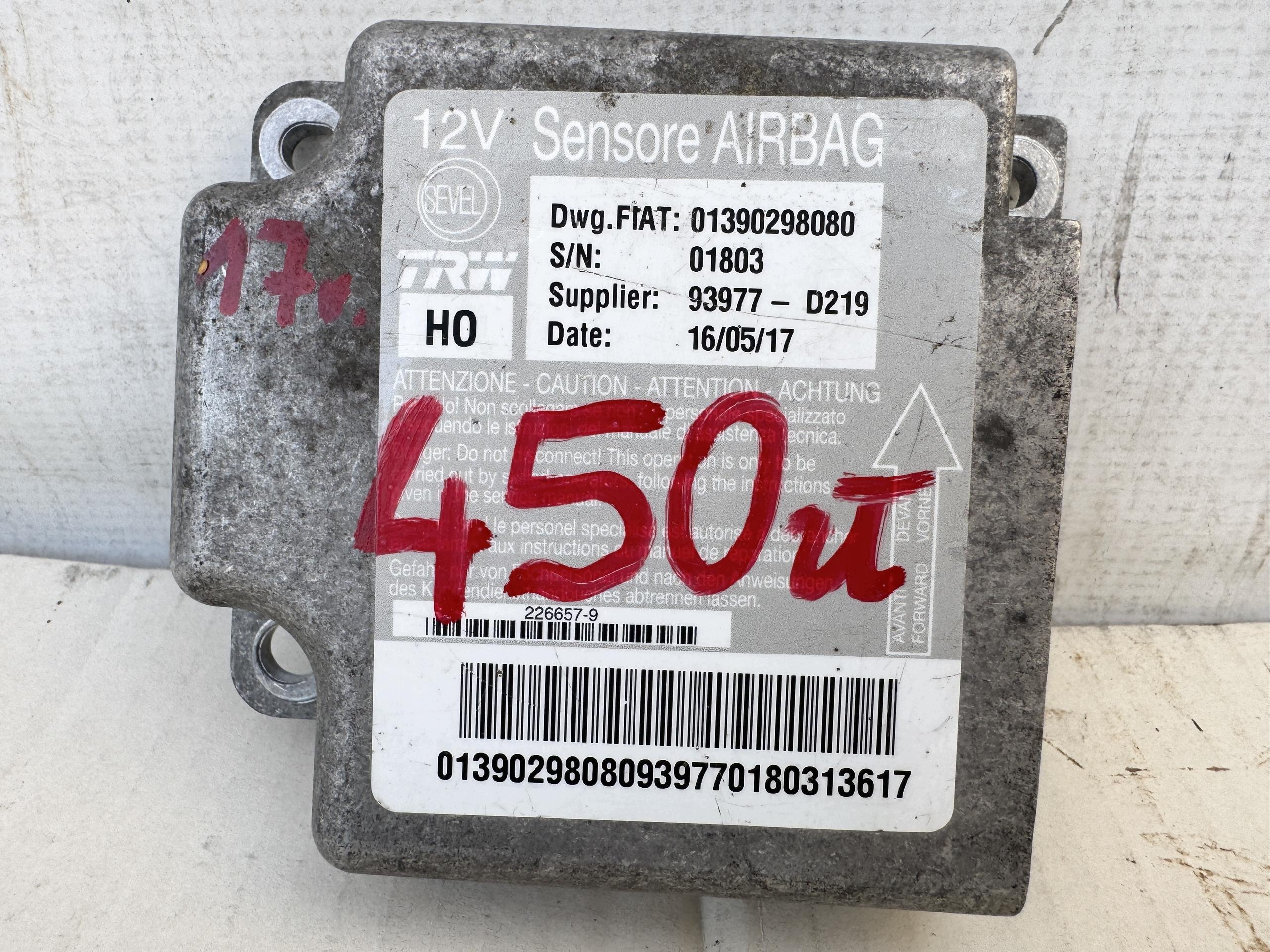DUCATO BOXER JUMPER 14- modul Bedienteil SENSOR airbag AIRBAG 1390298080