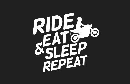 

Odznaka Rzep Ride Eat Sleep Repeat Black 50X80MM