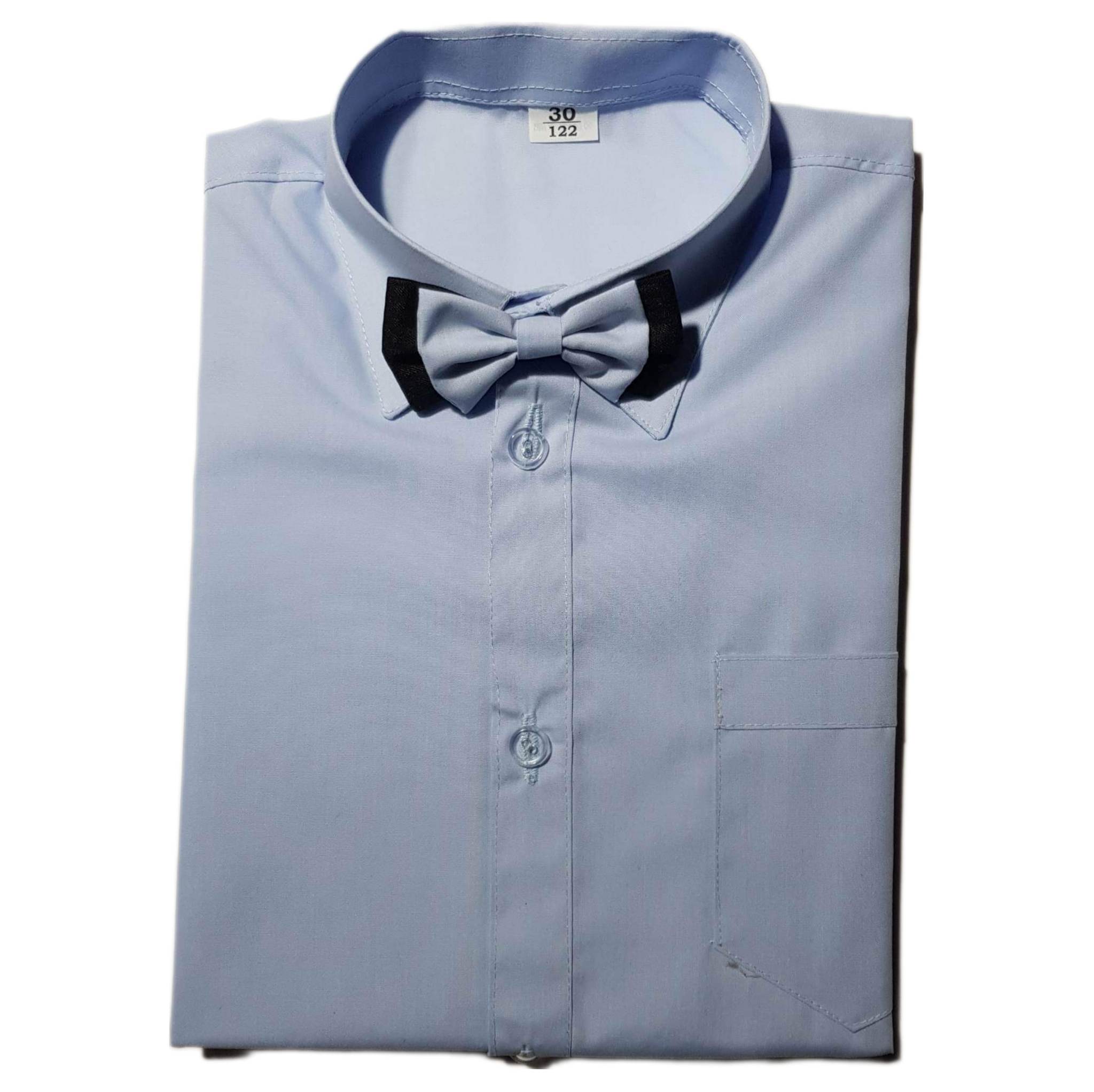 KOSZULA WIZYTOWA dł ręka CHŁOPIĘCA niebieska mucha