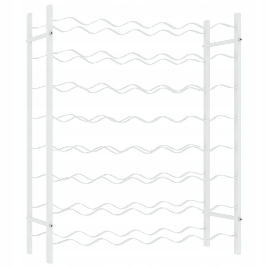 Stojan na láhve vína kovový 8 úrovní bílý 64x22x80 cm