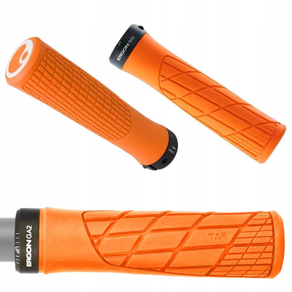 Ergonomické gripy na kolo Ergon GA2, oranžové, s objímkou