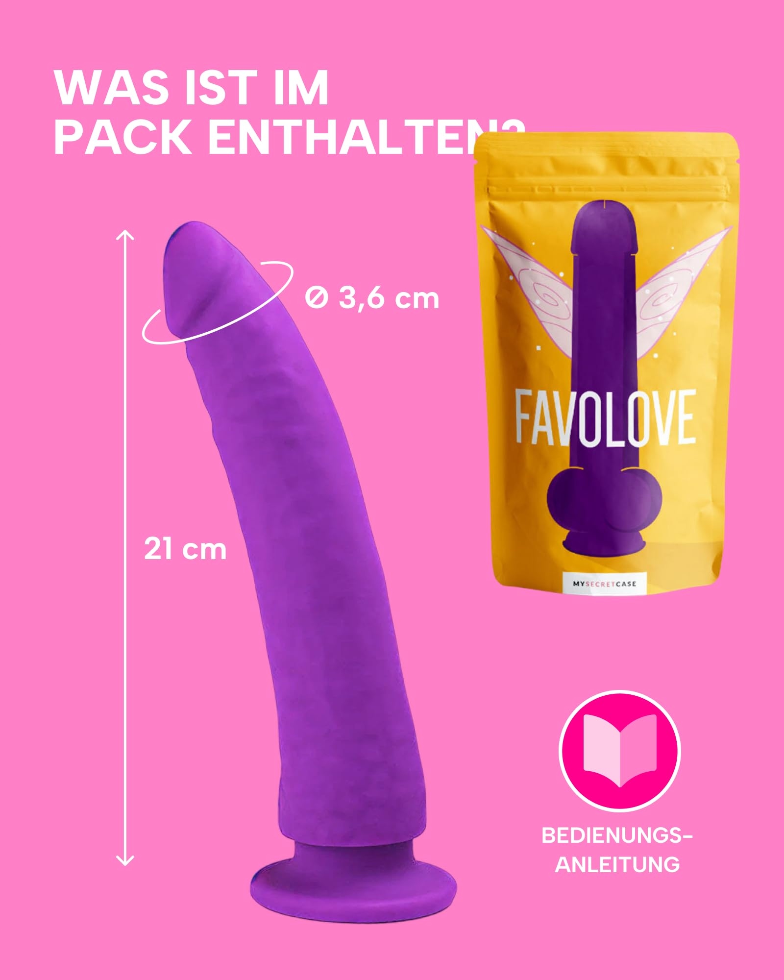 MYSECRETCASE Dildo Realistyczny 21 cm Silikonowy z Przyssawką Dla Par — miniatura 5