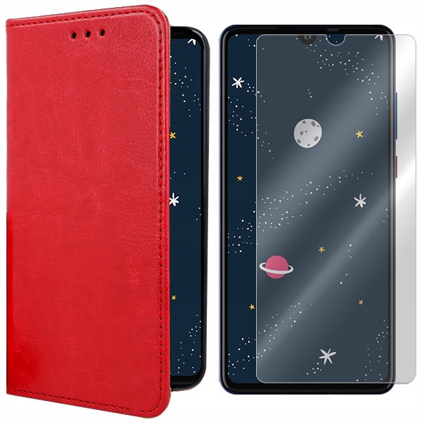 

Etui Do Huawei P30 Lite Skóra Naturalna + Szkło 9H