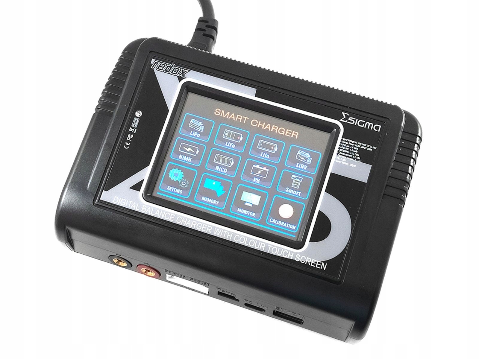 Nabíječka Redox Sigma s vestavěným napájecím zdrojem barevný dotykový zobrazuje