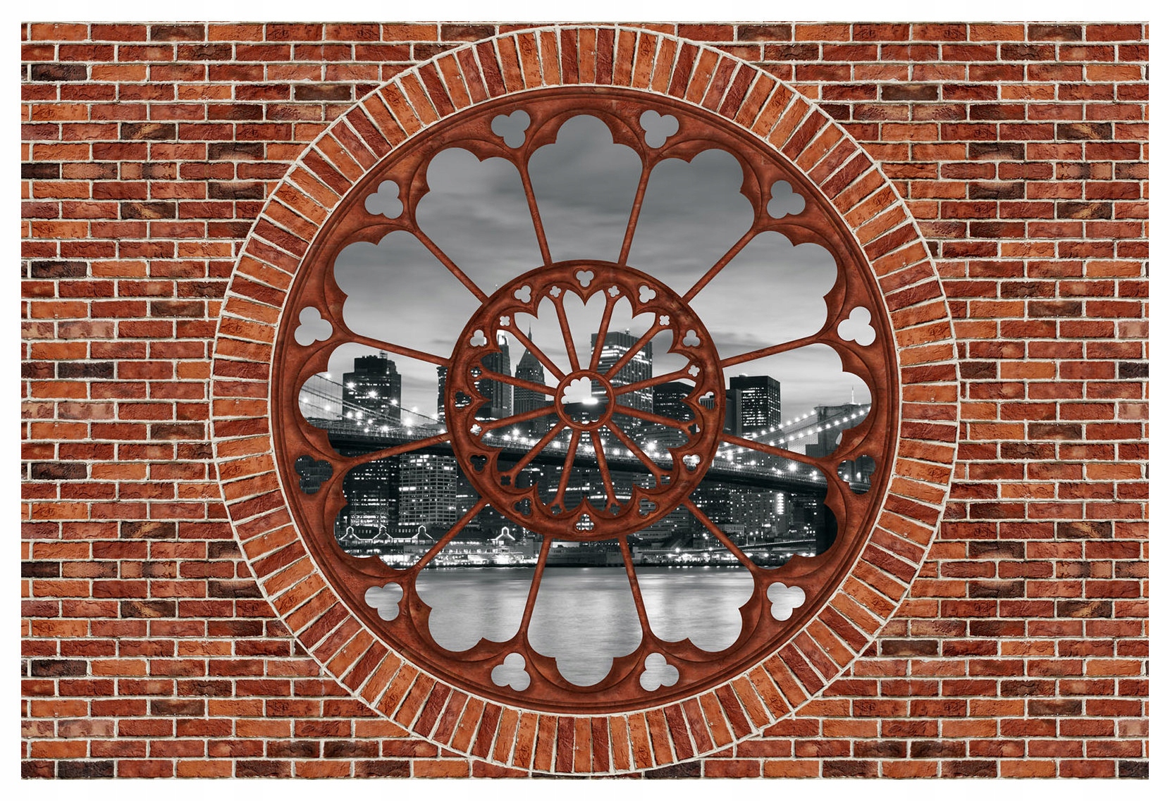 Vliesová fototapeta Most Brooklyn Tehla Loft Panorama 368x254 lepidlo