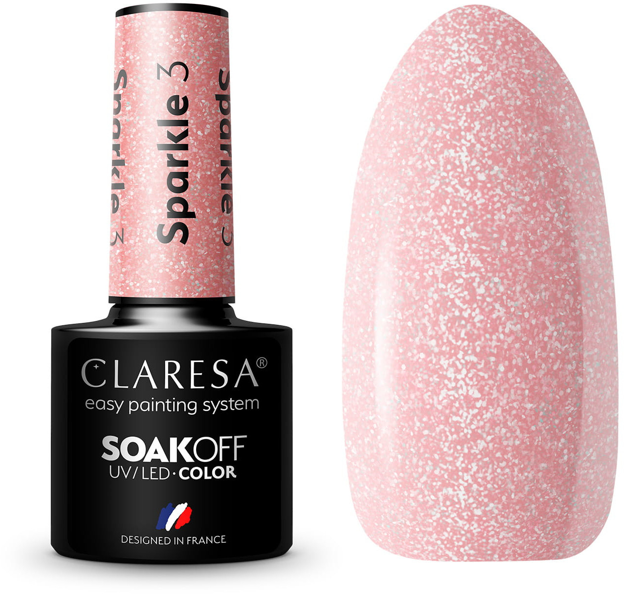 

Claresa lakier hybrydowy 5g Sparkle 3 brokat