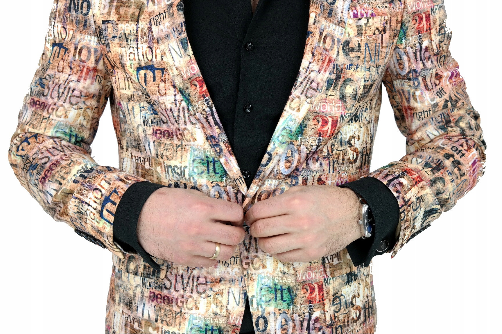 GIOVANNI PERA Marynarka męska D809 napisy 50 M Materiał dominujący poliamid