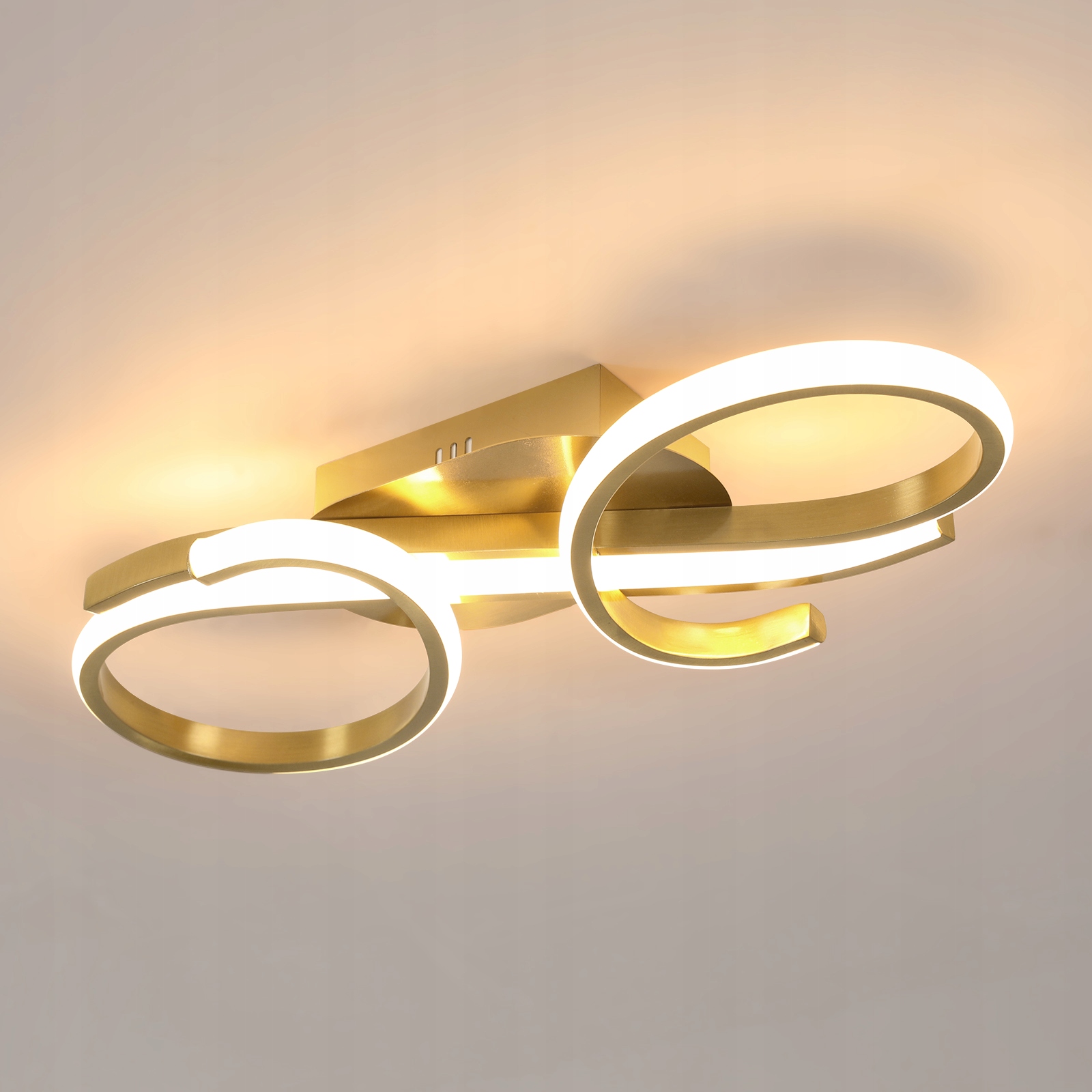 Lampa Sufitowa Led Żyrandol Nowoczesna złoto 36W 3000K do Salonu