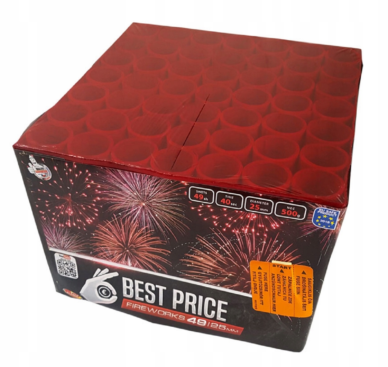 

Duże Fajerwerki Wyrzutnia Best Price Red 49str