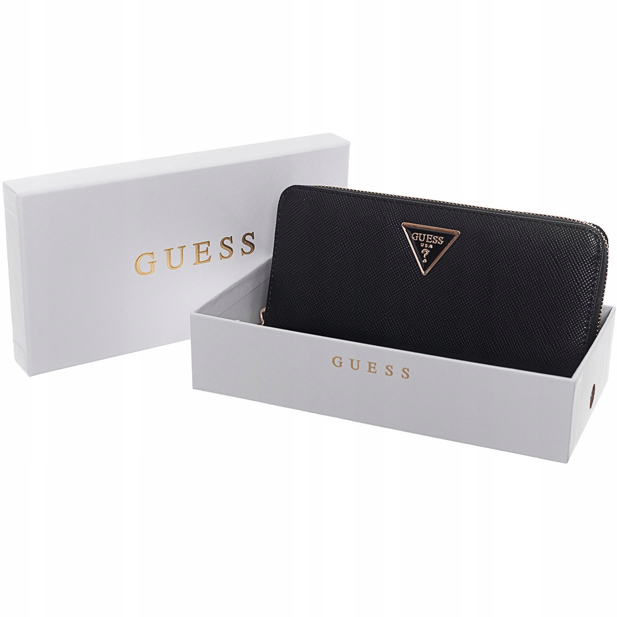 Guess Portfel Damski Laurel II Slg Large Zip Czarny