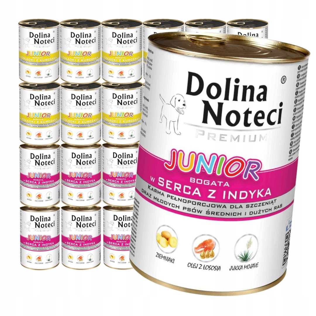 Dolina Noteci Premium Junior 24x400g Vlhké Krmivo s kuřetem Krůta