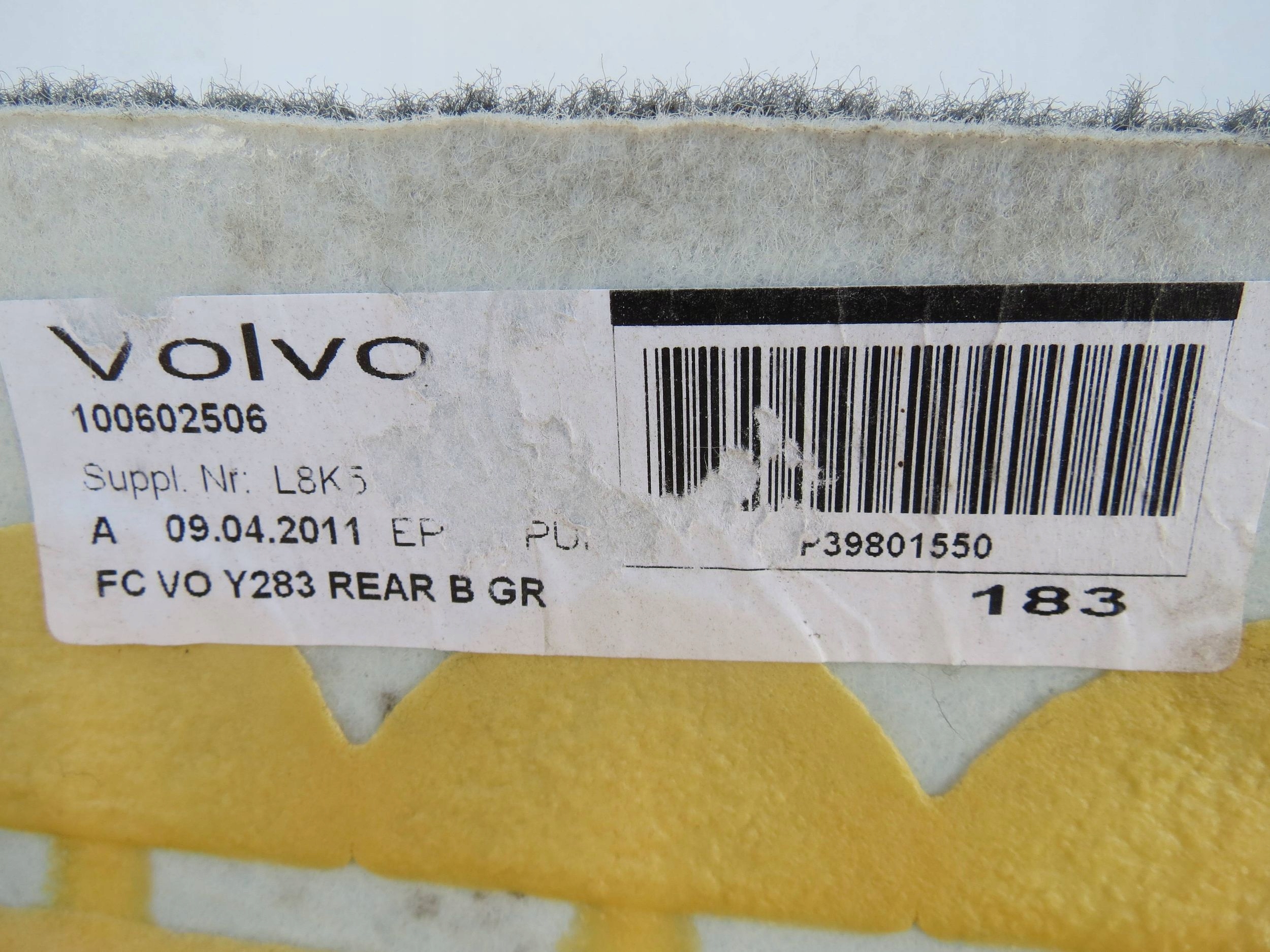 AUTOTEPPICHE VOLVO V60 100602506 39801550
