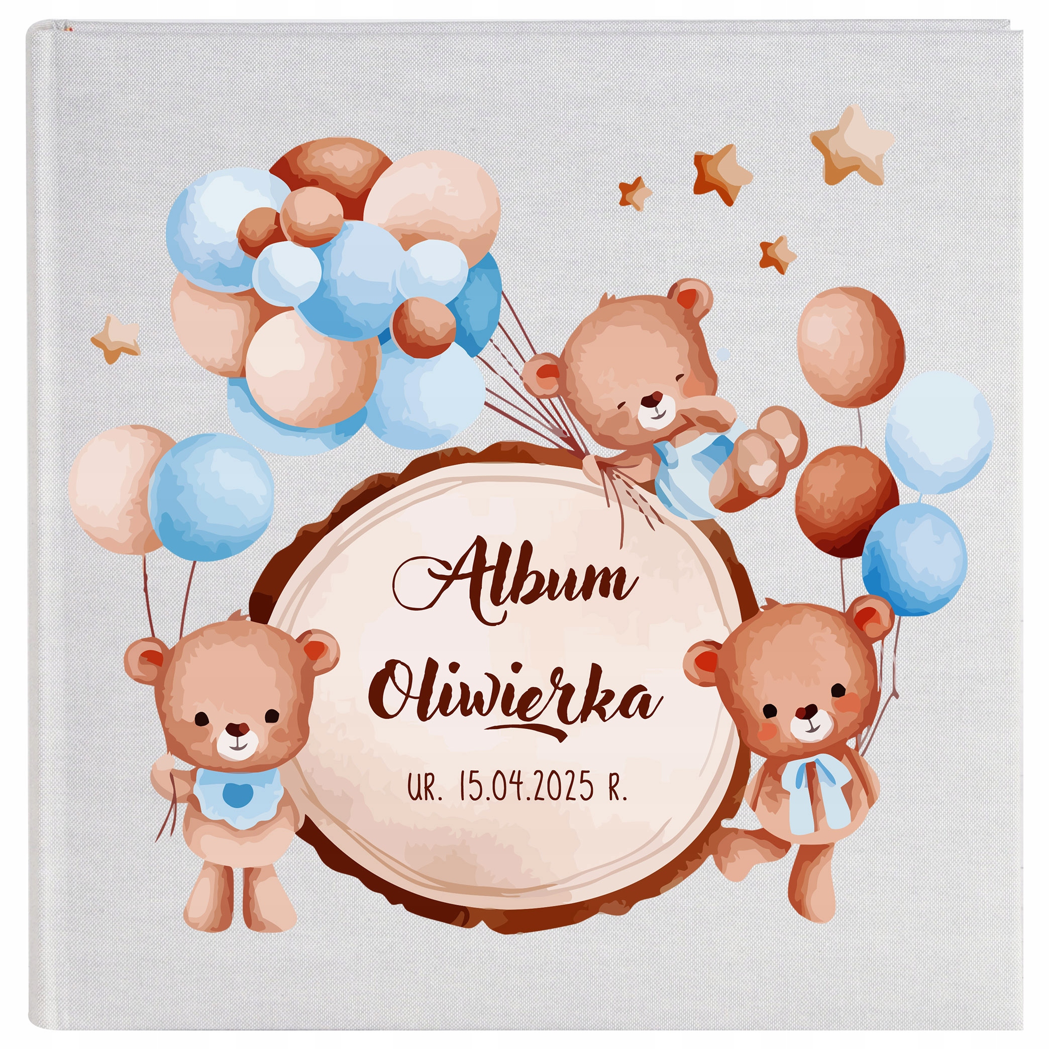 Album na zdjęcia Dziecka 500 zdjęć 10x15 Nadruk Chrzest Roczek metryczka