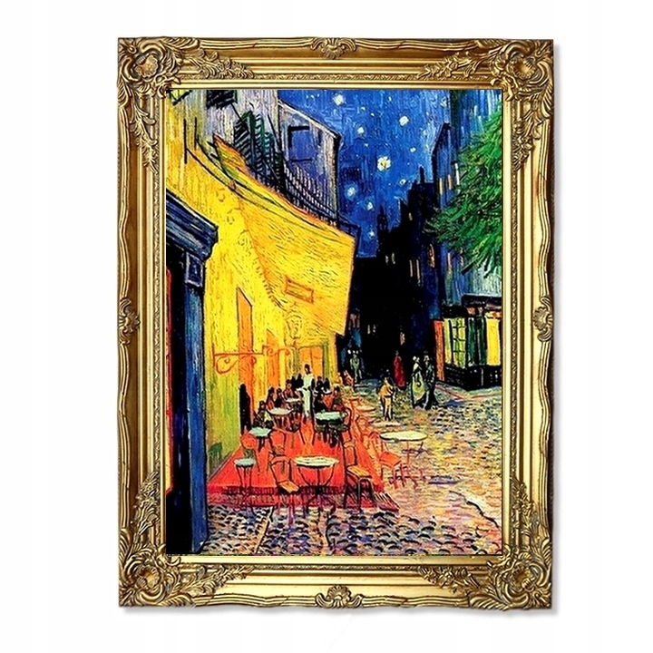 Obraz Vincent van Gogh Taras Kawiarni W Nocy rama złota