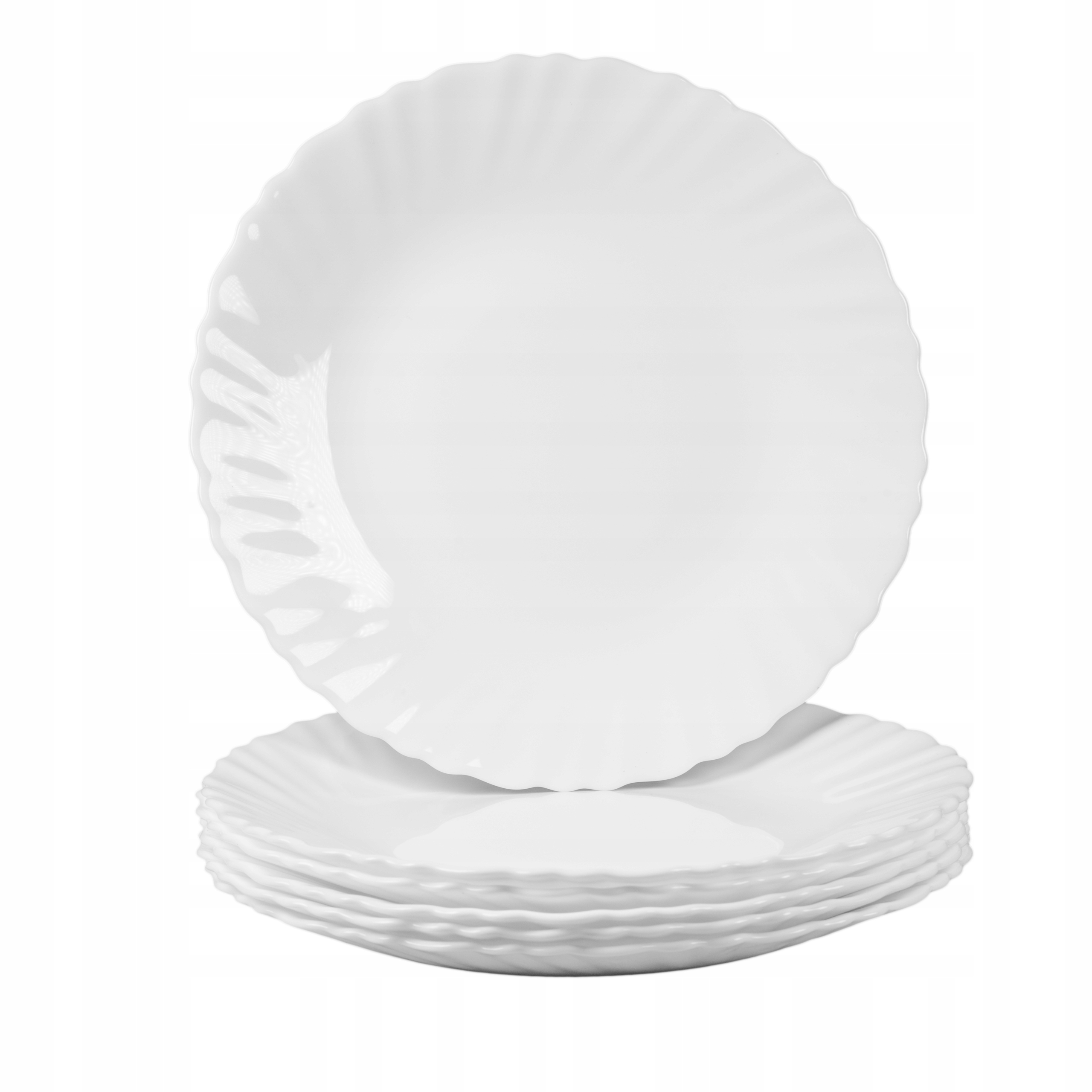 SERWIS OBIADOWY KOMPLET TALERZY ZESTAW OBIADOWY ZASTAWA NA 6 OSÓB Kolor biały