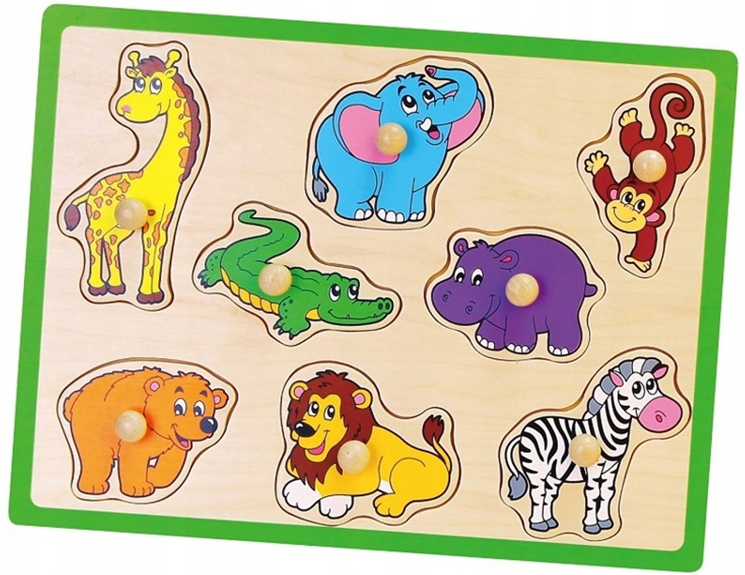 

Viga Drewniane Puzzle Zwierzęta z Zoo Układanka