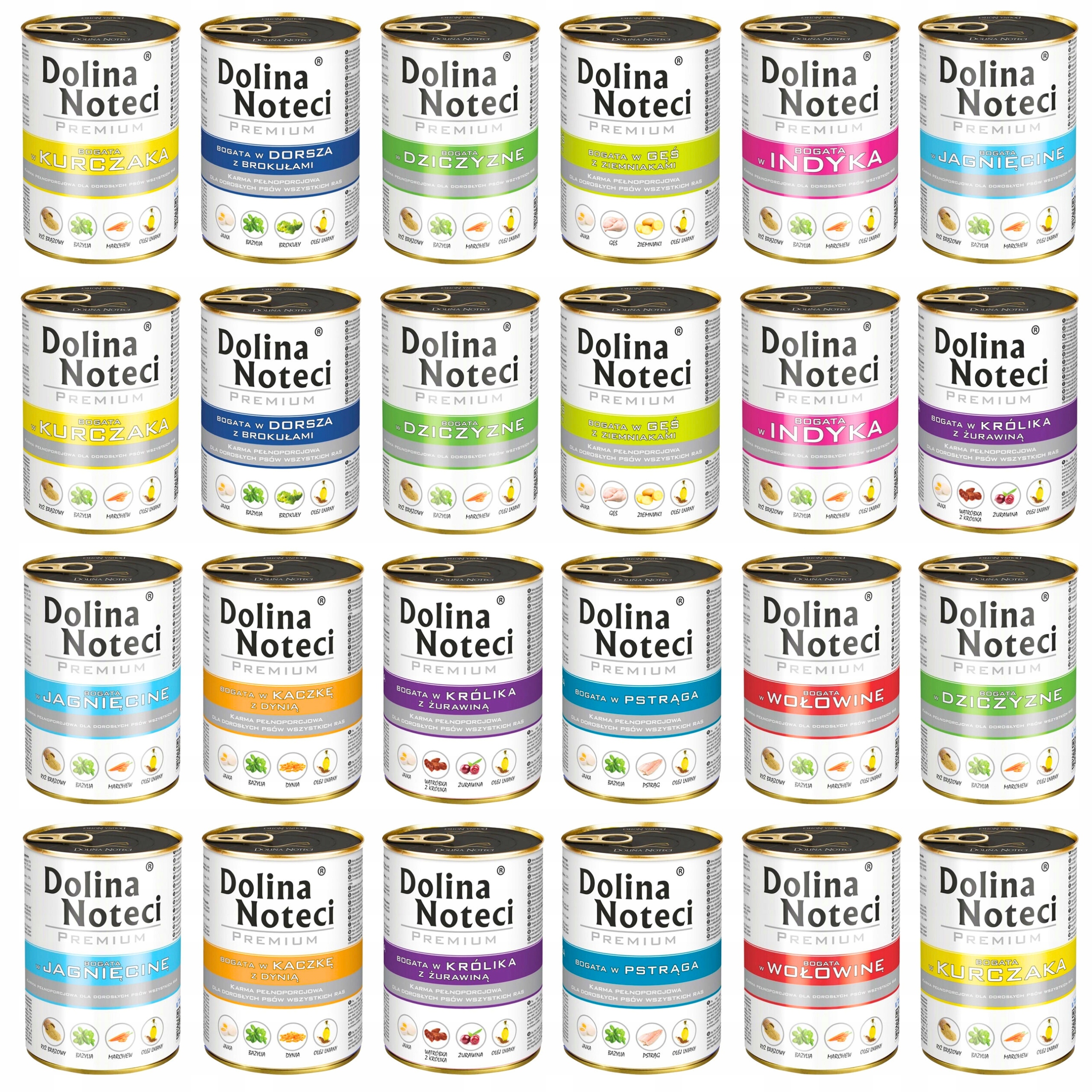 Dolina Noteci Premium Mix Smaków karma dla psa mokra 24 x 400g bezzbożowa