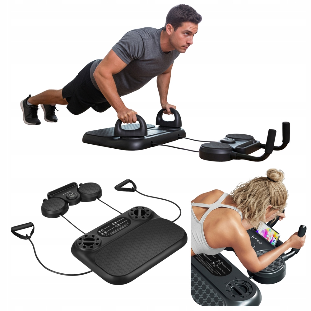 Multifunkční platforma na cvičení s lanky, úchyty na plank a kliky Hms