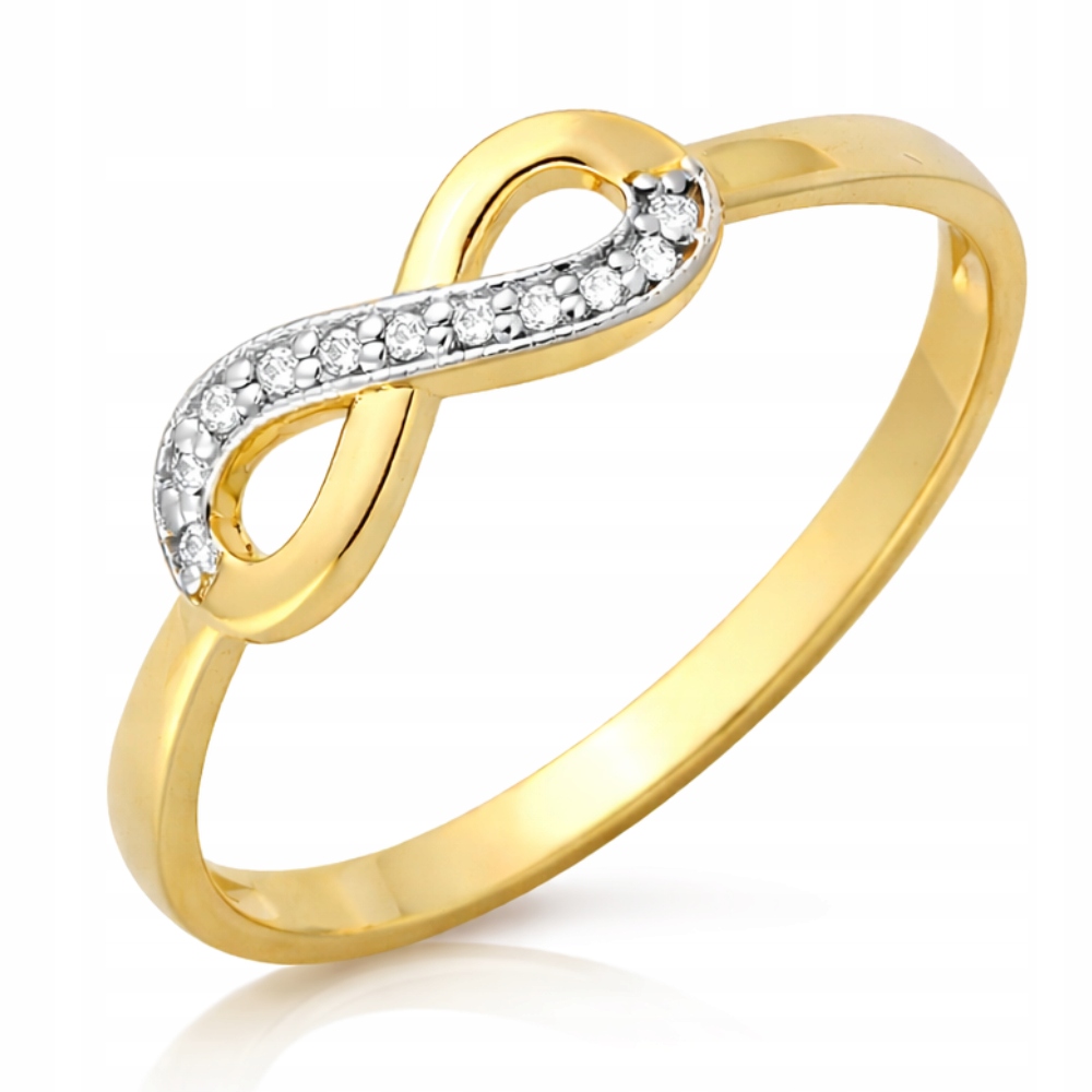 Zlatý Prstýnek 585 Nekonečno se zirkonem Gravírování Bonus