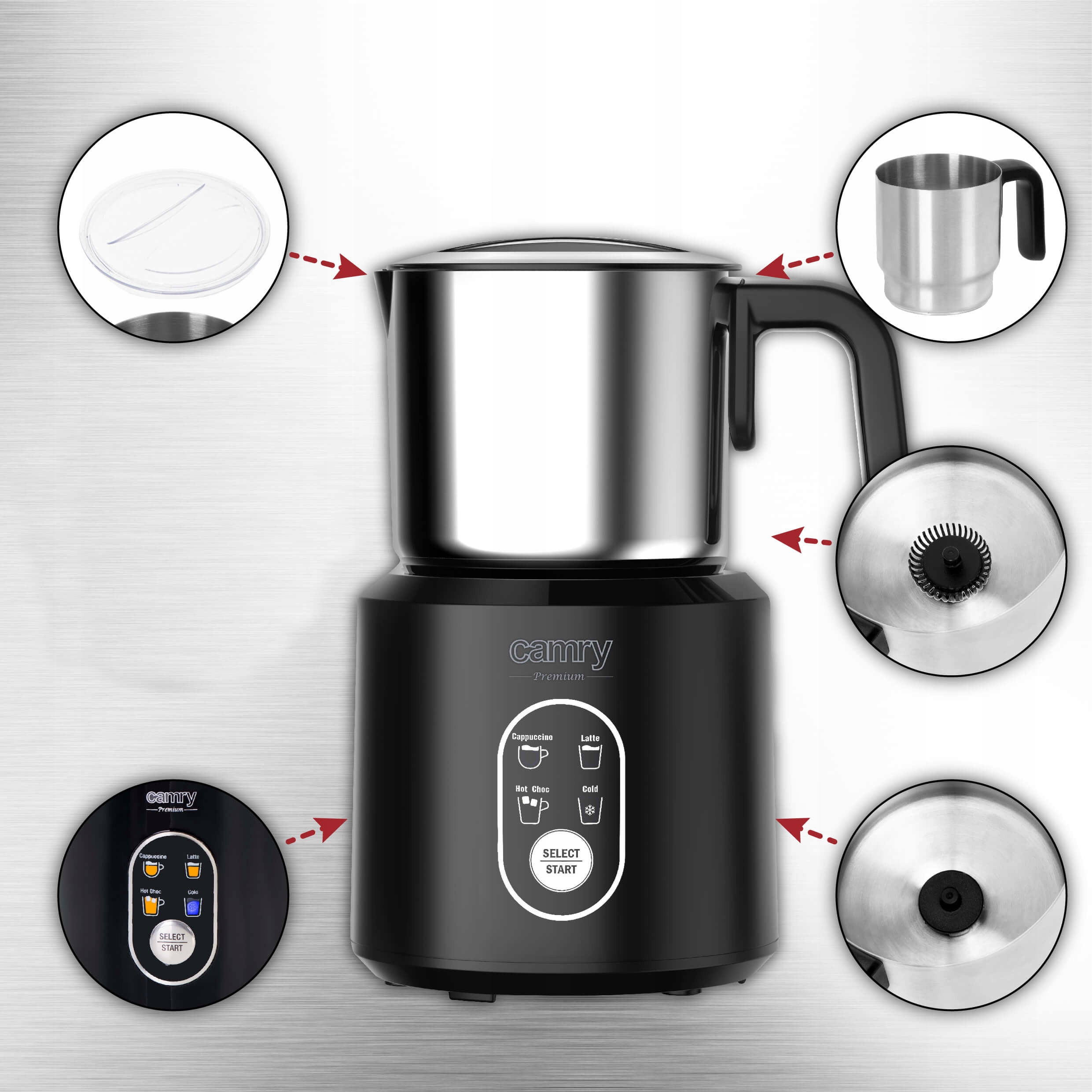 SPIENIACZ DO MLEKA 2w1 PODGRZEWACZ 2 TRYBY PIANY Marka Camry