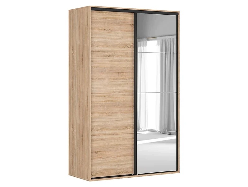 Szafa przesuwna Flex 150 cm z lustrem dąb sonoma