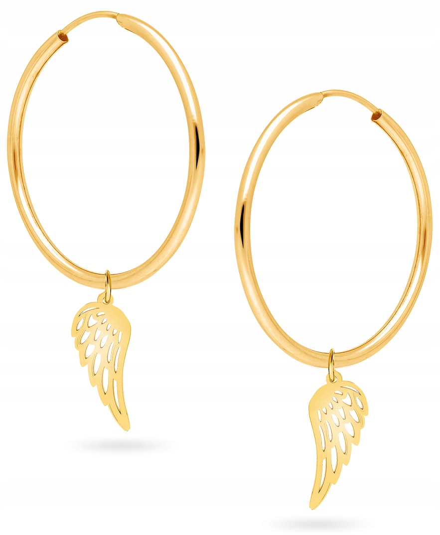 

Piękne Złote Kolczyki Wiszące Skrzydełka 333