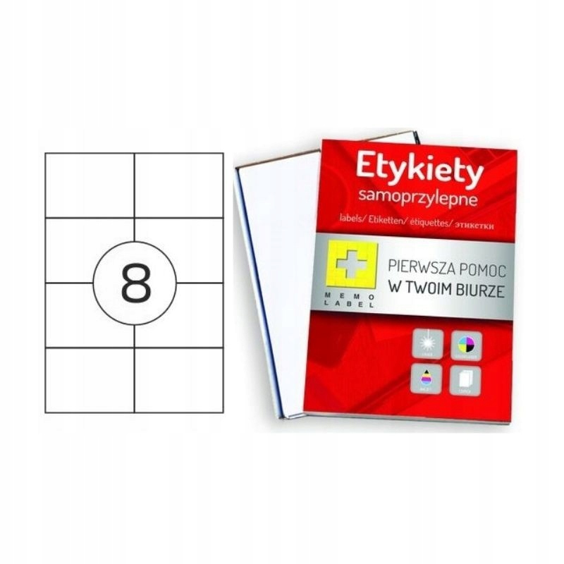 

Etykiety Samoprzylepne 105X74mm, 100 Arkuszy A4