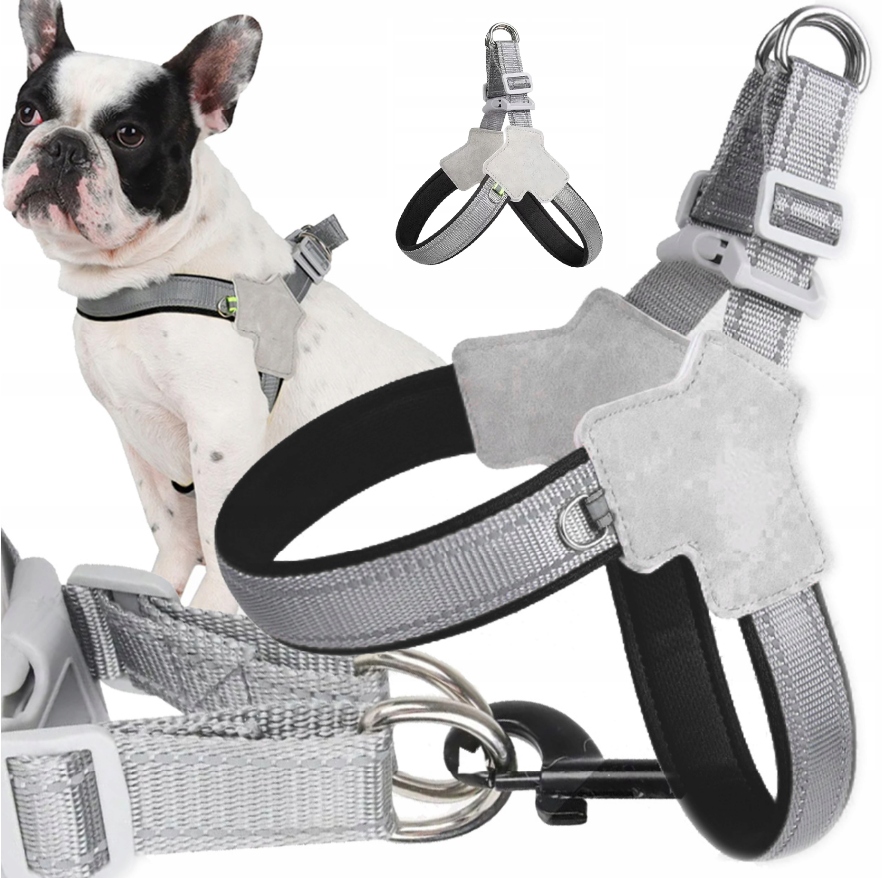 Levně Silné Popruhy Pro Psa Měkké Velikost S Beztlakovými Šedými Odolnými Odrazkami