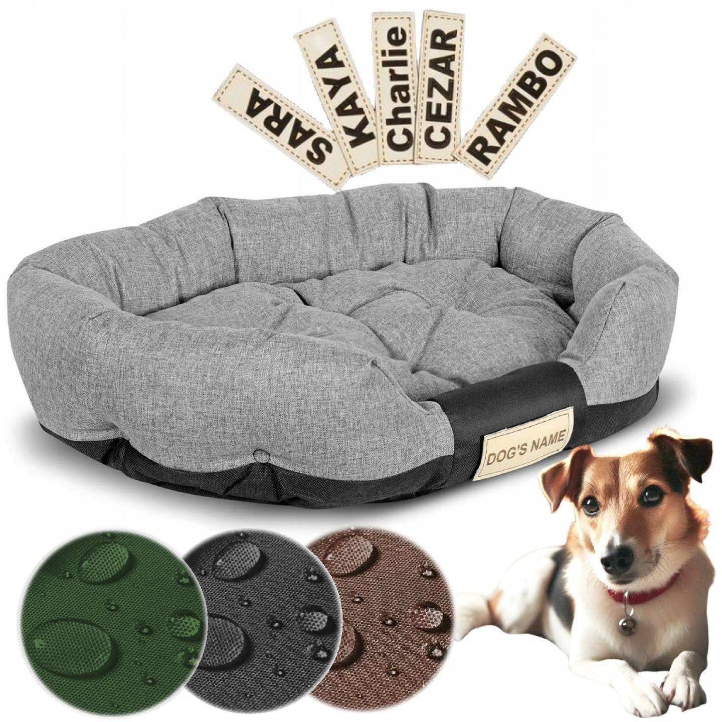 Levně Pelíšek pro psa Potah Košík Vodotěsný Jméno 115x95 cm Různé barvy