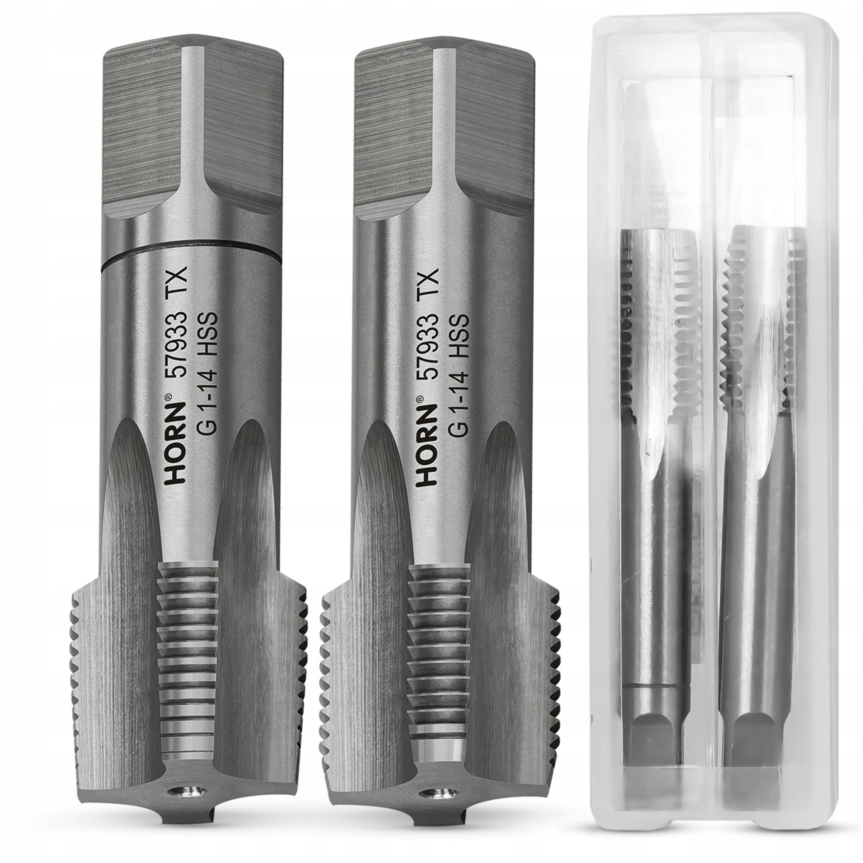 Trubkové Závitníky 1'' 11 Palcových Závitů Hss DIN5157 Válcová sada 2 ks