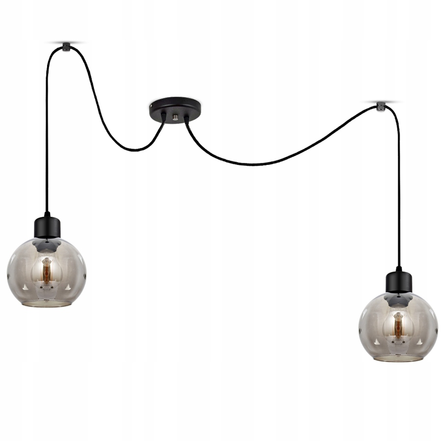 Skleněná závěsná stropní lampa Pavouk Kule