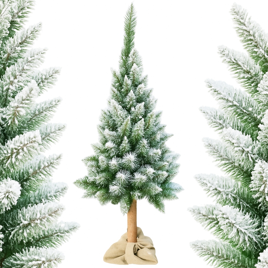 Umělý Vánoční Stromeček Na Vánočním Kmeni Diamantový Zasněžený Vánoční 180 CM